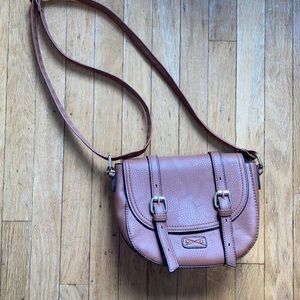 Brown faux leather purse